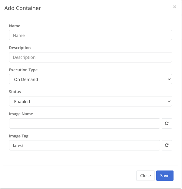 Add Container Modal