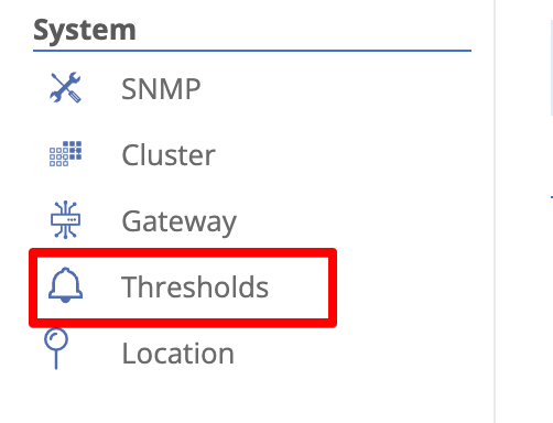 System > Thresholds