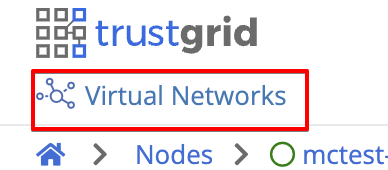 Example of a favorite link for 'Virtual Networks' appearing at the top right of the portal.