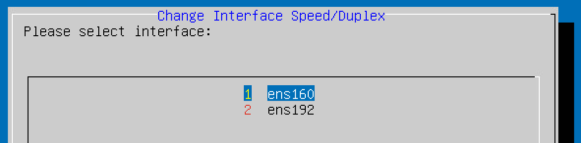 Speed/Duplex Select Interface