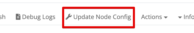 Update Node Config button