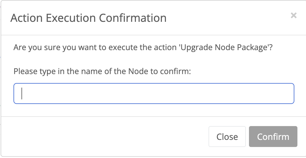 Dialogue asking to enter the node name to confirm